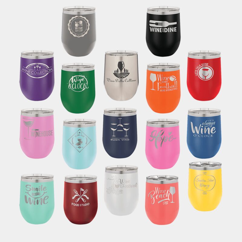 Premium Polar Camel 12 oz. Insulated Stemless Wine Tumbler - 12 Pack Thumbnail