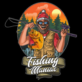 Fishing Maniac - Unisex Premium Fleece Hooded Sweatshirt Design