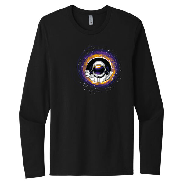 Black Hole Astronaut - Unisex Premium Cotton Long Sleeve T-Shirt Thumbnail