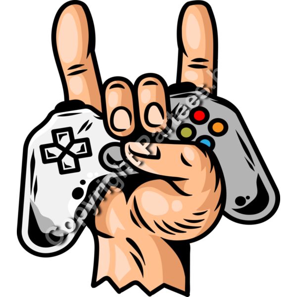Rock On Gaming Hand with Controller Graphic Thumbnail