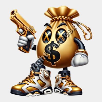gold-money-bag-mascot-crown-gun-tshirt-design.jpg Thumbnail