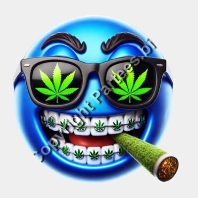 blue-metallic-stoner-emoji-cannabis-leaf-braces-tshirt-design.jpg Thumbnail