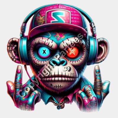 cyberpunk-monkey-neon-streetwear-headphones-tshirt-design.jpg Thumbnail