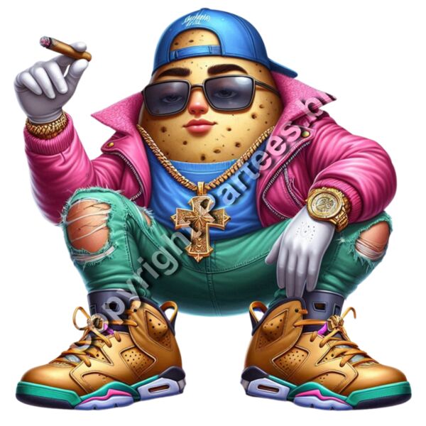 swag-potato-mascot-pink-jacket-gold-sneakers-tshirt-design.jpg Thumbnail